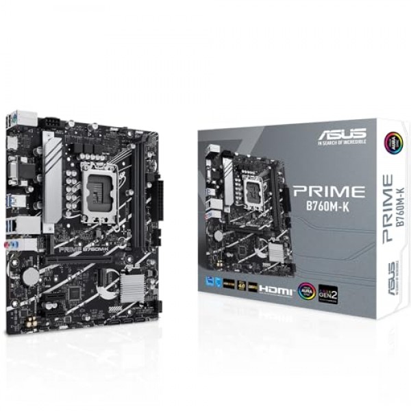 ASUS PRIME B760M-K 1700PIN DDR5 SES GLAN HDMI+VGA+2XM.2 4XUSB3.2 mATX