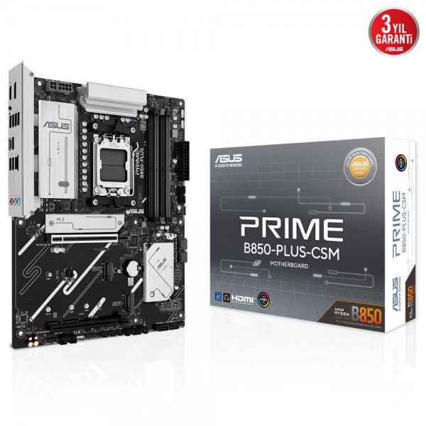 ASUS PRIME B850-PLUS CSM DDR5 - HDMI-DP PCIE 5.0 AM5 ATX Kurumsal Anakart